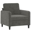 vidaXL Sill&oacute;n con taburete terciopelo gris oscuro 60 cm