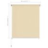 vidaXL Persiana enrollable de exterior HDPE crema 80x230 cm