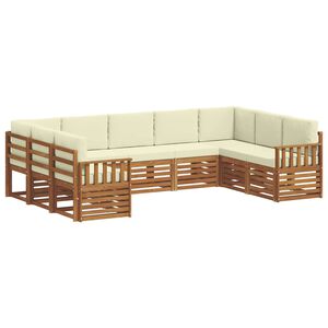 vidaXL Conjunto de Sof&aacute; Seccional con coj&iacute;n 9 pcs Natural y Crema