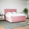 vidaXL Cama box spring con colch&oacute;n terciopelo rosa 180x200 cm