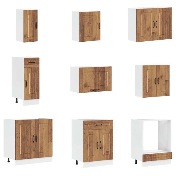 vidaXL Mueble cocina Kalmar madera vieja 14 pzas madera contrachapada