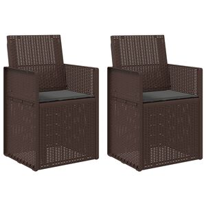 vidaXL Sillas de comedor de jard&iacute;n 2 uds. Marr&oacute;n y Antracita PP