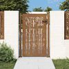 vidaXL Puerta de jardín 100x150 cm de acero corten con diseño de bambú