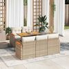 vidaXL Set sofás jardín y cojines 6 pzas ratán sintético acacia beige