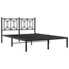 vidaXL Estructura cama sin colch&oacute;n con cabecero metal negro 140x190 cm