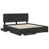 vidaXL Estructura de cama Negro 200 x 200 cm Madera de ingenier&iacute;a
