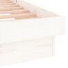 vidaXL Estructura de cama doble LED sin colchón madera maciza blanco