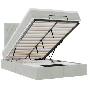 vidaXL Estructura de cama otomana colchones terciopelo gris claro