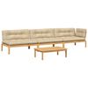 vidaXL Set de sof&aacute;s de palets de jard&iacute;n y cojines 4 pzas madera acacia