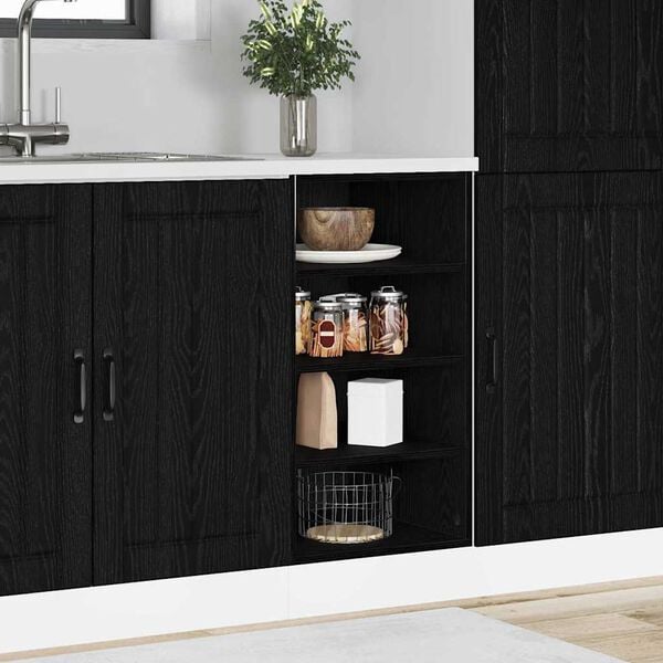 vidaXL Gabinete Base de Cocina Roble negro 40 x 44,5 x 81,5 cm