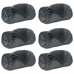 vidaXL Mantitas de Sof&aacute; 6 uds. Gris oscuro 240 x 270 cm 10.11 kg Lana