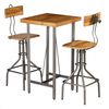 vidaXL Juego de mesa alta y taburetes 3 piezas teca maciza reciclada