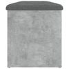 vidaXL Banco almacenaje madera ingenier&iacute;a gris hormig&oacute;n 102x42x45 cm