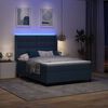 vidaXL Cama Box Spring LED con colch&oacute;n Azul 140 x 190 cm tela
