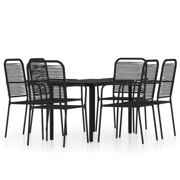 vidaXL Juego de comedor de jardín 5 piezas negro