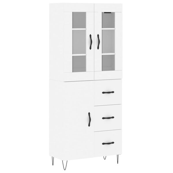 vidaXL Aparador alto madera contrachapada blanco 69,5x34x180 cm