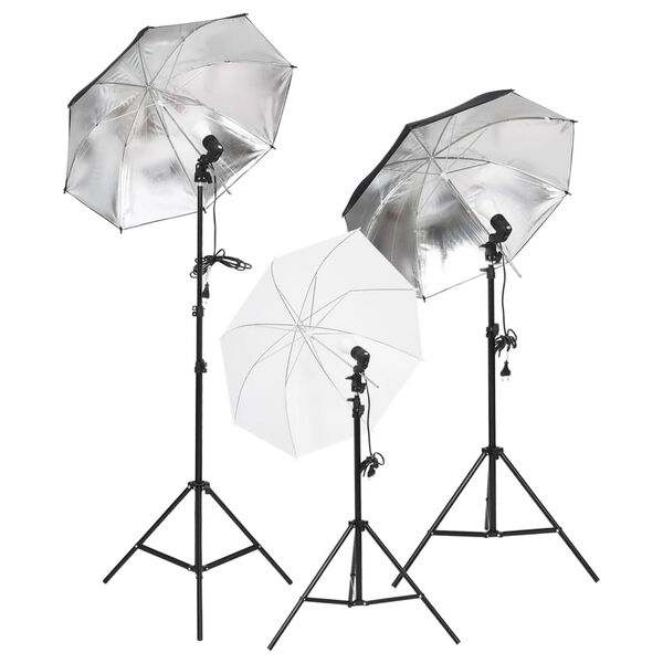 vidaXL Kit de estudio fotográfico con set de luces y fondo