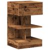 vidaXL Mesita de noche madera contrachapada madera antigua 40x35x65 cm
