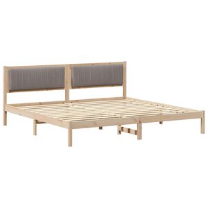 vidaXL Estructura de cama Taup&eacute; 200 x 200 cm Madera de pino macizo