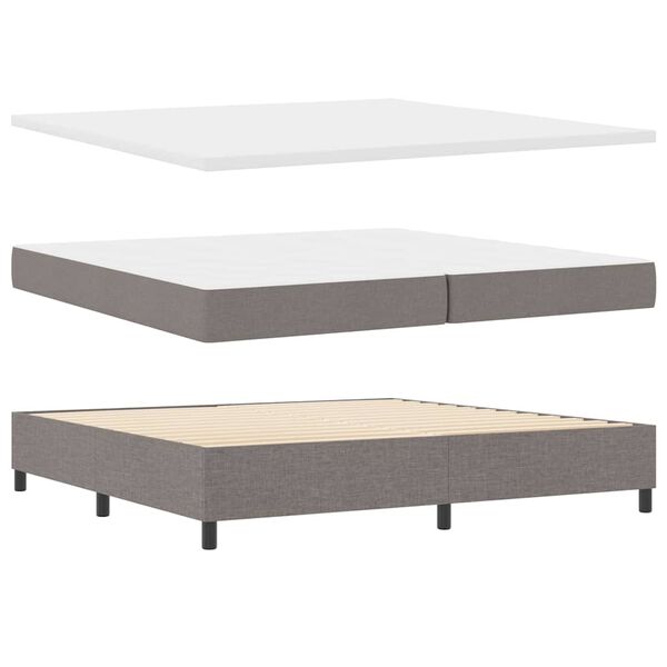 vidaXL Cama tipo Box Spring con colch&oacute;n Taup&eacute; 200 x 200 cm tela