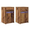 vidaXL Armario de Noche LED 2 uds. Madera vieja 38 x 34 x 61 cm