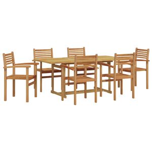 vidaXL Conjunto de Comedor de Jard&iacute;n 7 pcs Marr&oacute;n