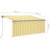 vidaXL Toldo retr&aacute;ctil autom&aacute;tico con persiana amarillo 3,5x2,5 m