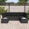 vidaXL Conjunto de sof&aacute; de jard&iacute;n 6 pcs Negro rat&aacute;n sint&eacute;tico