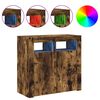 vidaXL Aparador con luces LED roble ahumado 80x35x75 cm