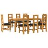 vidaXL Conjunto de comedor 9 uds. Negro Madera de Roble S&oacute;lido