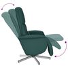 vidaXL Sill&oacute;n reclinable de masaje con reposapi&eacute;s tela verde oscuro