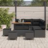 vidaXL Conjunto de sof&aacute;s de jard&iacute;n 9 pcs Negro rat&aacute;n sint&eacute;tico