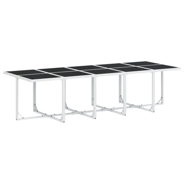 vidaXL Juego de comedor de jard&iacute;n 11 pzas con cojines textilene blanco