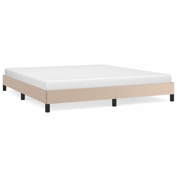 vidaXL Estructura cama sin colch&oacute;n cuero sint&eacute;tico capuchino 160x200cm