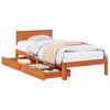 vidaXL Estructura de cama con cabecera Marr&oacute;n cera 70 x 190 cm