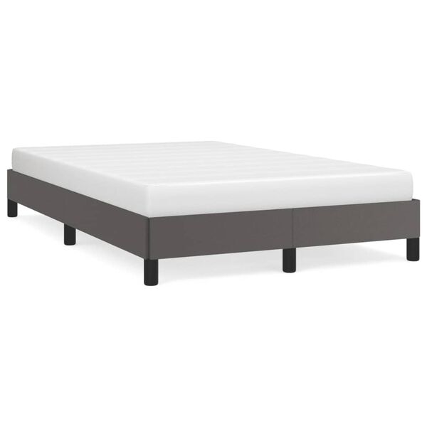 vidaXL Estructura de cama sin colchón cuero sintético gris 120x190 cm