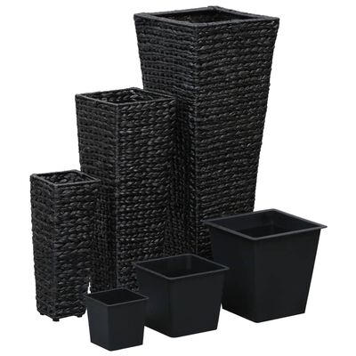 vidaXL Conjunto de arriates 3 piezas jacinto de agua negro