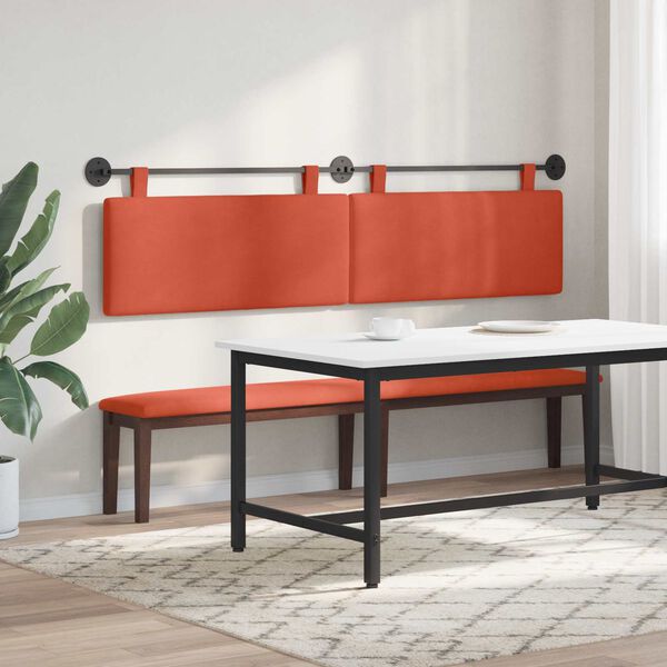 vidaXL Cabecera Colgante Rojo Naranja 210 x 55 x 5 cm Tela de Pana