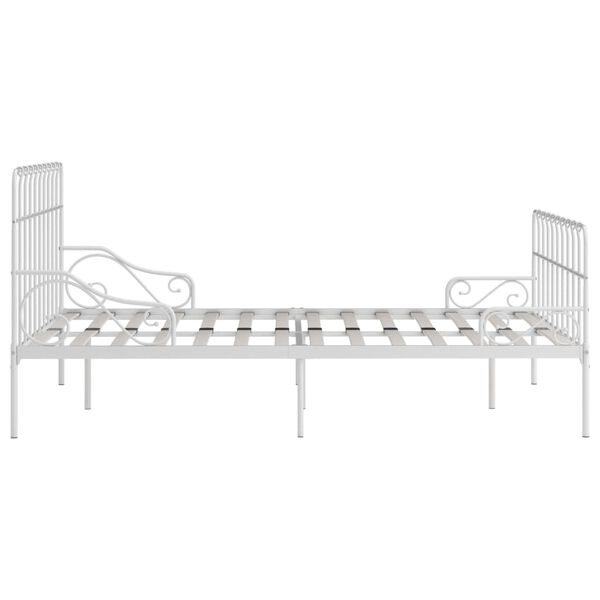 vidaXL Estructura cama con somier sin colch&oacute;n metal blanco 120x200 cm