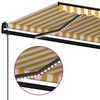 vidaXL Toldo autom&aacute;tico LED sensor de viento amarillo blanco 500x300cm