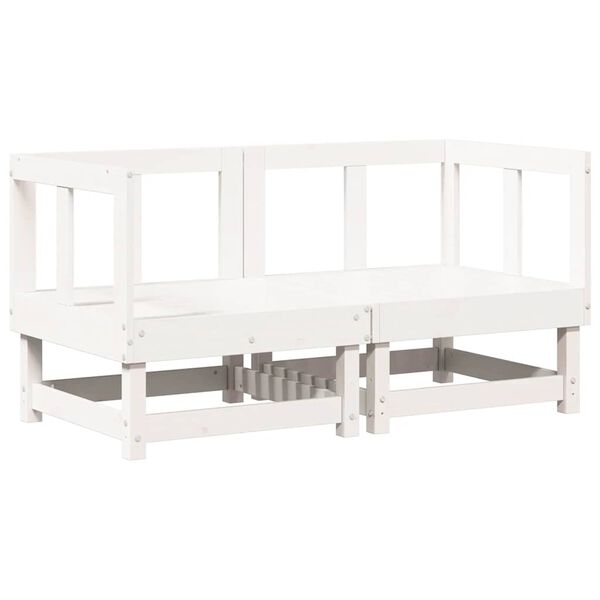 vidaXL Sof&aacute;s esquineros con cojines 2 uds madera maciza de pino blanco