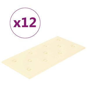 vidaXL Paneles de pared 12 uds cuero sintético crema 60x30 cm 2,16 m²