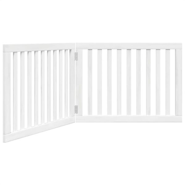 vidaXL Puerta para perros plegable 2 paneles madera &aacute;lamo blanca 160cm