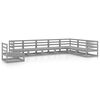 vidaXL Muebles de jard&iacute;n 8 piezas gris madera de pino maciza