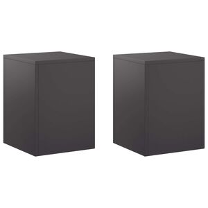 vidaXL Soporte de plantas 2 pcs Negro 30 x 30 x 40 cm Acero
