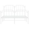 vidaXL Estructura cama sin colch&oacute;n con estribo metal blanco 140x190 cm