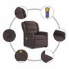 vidaXL Sillón masaje eléctrico reclinable elevable tela marrón oscuro