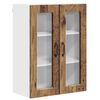 vidaXL Armario de vidrio para pared PORTO Madera envejecida