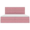 vidaXL Cama con almacenamiento y colch&oacute;n Rosa 200 x 200 cm Terciopelo
