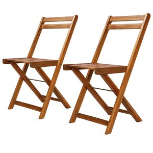 vidaXL Sillas de bistr&oacute; 2 unidades madera maciza de acacia